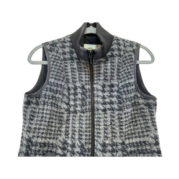 Bob Timberlake Womens Houndstooth Wool Blend Quilted Vest XS Gray & Black - Picture 4 of 13